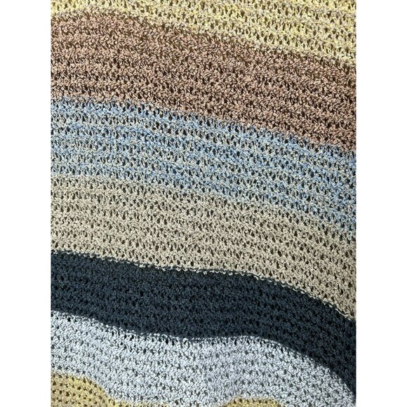 Knox Rose Womens Sweater XXL 2X Stripe Multicolor Open Knit Long Sleeve Pullover - Picture 4 of 7